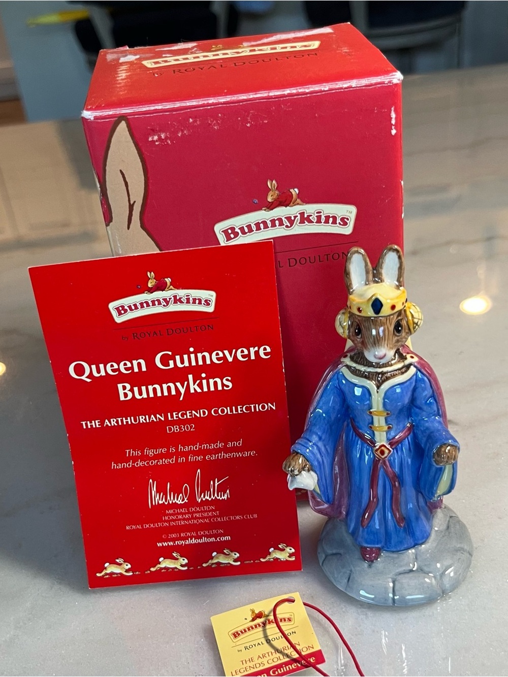 Royal Doulton Bunnykins Queen Guinevere Figurine - Blue Robe